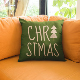 Kerstboom minimalistisch Scandinavisch groen Kussen