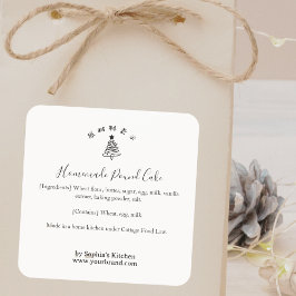 Kerstboom Minimalistische Bakkerij Ingrediëntenlab Vierkante Sticker