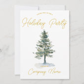 Kerstboom minimalistische Corporate Holiday Party Kaart (Voorkant)