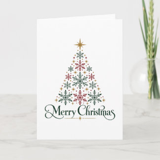 Kerstboom Minimalistische Sneeuwvlok Kaart