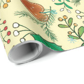 kerstboom, mistletoe- en poolkrulpapier cadeaupapier (Rol Hoek)