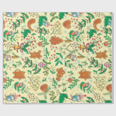 kerstboom, mistletoe- en poolkrulpapier cadeaupapier (Vlak)