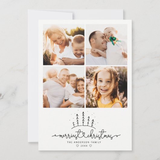 Kerstboom Modern collage Feestdagenkaart (Voorkant)