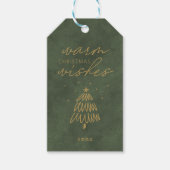 Kerstboom - Modern Dusty Green Velvet Holiday Cadeaulabel (Voorkant)