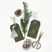 Kerstboom - Modern Dusty Green Velvet Holiday Cadeaulabel