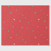 Kerstboom Modern groen rood en wit patroon Cadeaupapier (Vlak)