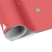 Kerstboom Modern groen rood en wit patroon Cadeaupapier (Rol Hoek)