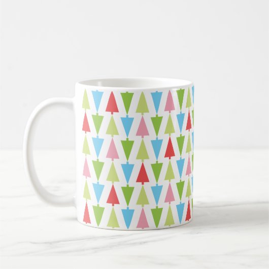 Kerstboom Modern Holiday Pattern Multicolor Koffiemok (Links)