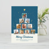 Kerstboom Modern Instagram Fotocollage Pret Feestdagenkaart (Staand voorkant)