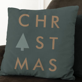 Kerstboom | Modern minimalistisch goud en groen Kussen