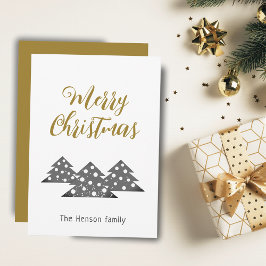 Kerstboom Modern Minimalistische Familie Vakantie  Feestdagenkaart