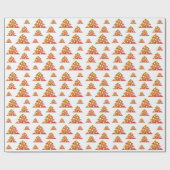 Kerstboom Modern Oranje Red Holiday Patroon Cadeaupapier (Vlak)