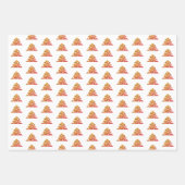 Kerstboom Modern Oranje Red Holiday Patroon Inpakpapier Vel (Voorkant)