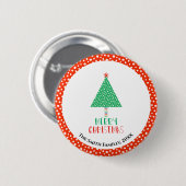 Kerstboom Modern  Ronde Button 5,7 Cm (Voorkant /achterkant)