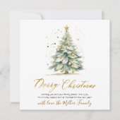 Kerstboom Modern Script Niet Foto Kerstmis Feestdagenkaart (Voorkant)