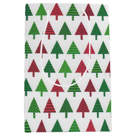 Kerstboom Moderne Elegante Eenvoudige Vakantie Medium Cadeauzakje (Voorkant)