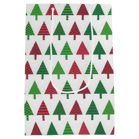 Kerstboom Moderne Elegante Eenvoudige Vakantie Medium Cadeauzakje (Achterkant)