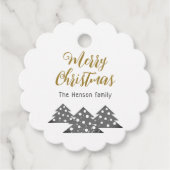 Kerstboom Moderne familiefeestdag Bedankjes Labels (Voorkant)