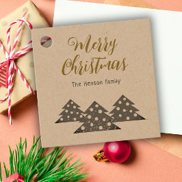 Kerstboom Moderne familiefeestdag Bedankjes Labels