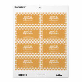 Kerstboom moderne feestdag eenvoudige mosterd etiket (Full Sheet)