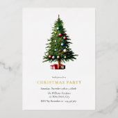 Kerstboom Moderne feestdag Folie Uitnodiging (Voorkant)