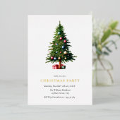 Kerstboom Moderne feestdag Folie Uitnodiging (Staand Voorkant)