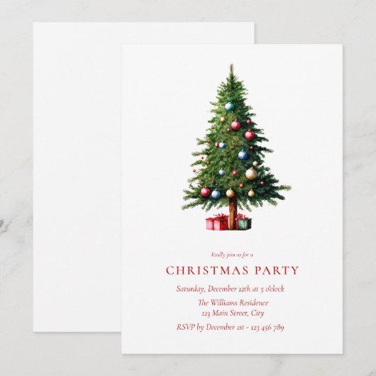 Kerstboom Moderne feestdag Kaart (Voorkant / Achterkant)