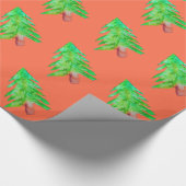 Kerstboom, moderne fungierkleurige kleuren cadeaupapier (Hoek)