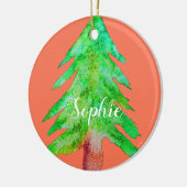 Kerstboom, moderne fungierkleurige kleuren keramisch ornament (Links)