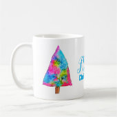 Kerstboom, moderne fungierkleurige kleuren koffiemok (Links)