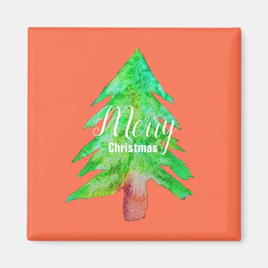 Kerstboom, moderne fungierkleurige kleuren magneet (Voorkant)