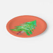 Kerstboom, moderne fungierkleurige kleuren papieren bordje (Gekanteld)