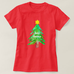 Kerstboom, moderne fungierkleurige kleuren t-shirt