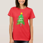 Kerstboom, moderne fungierkleurige kleuren t-shirt (Voorkant)