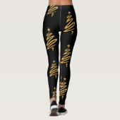 Kerstboom Moderne Gouden Folie Metallic Leggings (Achterkant)