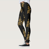 Kerstboom Moderne Gouden Folie Metallic Leggings (Links)