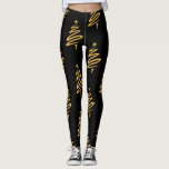 Kerstboom Moderne Gouden Folie Metallic Leggings<br><div class="desc">Dit ontwerp werd gecreeerd door digitale kunst. Het kan worden gepersonaliseerd door de aanpassingsknoop te klikken en de kleur te veranderen, een naam, initialen of uw favoriete woorden toe te voegen. Neem contact met me op colorflowcreations@gmail.com als je dit ontwerp op een ander product wilt gebruiken. Koop mijn oorspronkelijke abstracte...</div>