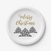 Kerstboom Moderne Minimale Familiefeestdag Papieren Bordje (Voorkant)