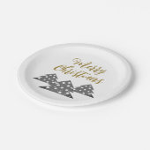 Kerstboom Moderne Minimale Familiefeestdag Papieren Bordje (Gekanteld)