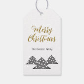 Kerstboom Moderne minimalistische familie Kraft Cadeaulabel (Achterkant)