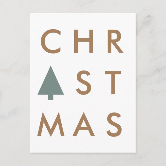 kerstboom | Moderne minimalistische Scandinavische Briefkaart (Voorkant)