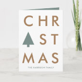 kerstboom | Moderne minimalistische Scandinavische Feestdagen Kaart (Voorkant)
