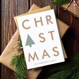 kerstboom | Moderne minimalistische Scandinavische Feestdagen Kaart