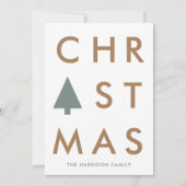 kerstboom | Moderne minimalistische Scandinavische Feestdagenkaart (Voorkant)