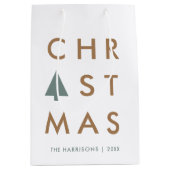 kerstboom | Moderne minimalistische Scandinavische Medium Cadeauzakje (Voorkant)