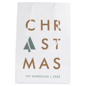 kerstboom | Moderne minimalistische Scandinavische Medium Cadeauzakje (Achterkant)