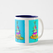 Kerstboom Mok donkerblauw interieur (Voorkant rechts)