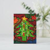 Kerstboom Mola van San Blas Eiland Briefkaart (Staand voorkant)