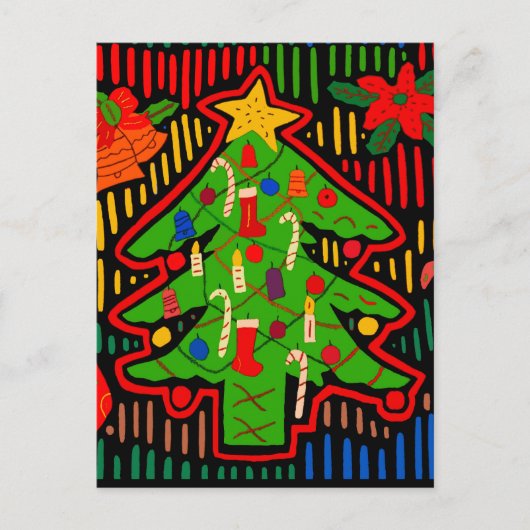 Kerstboom Mola van San Blas Eiland Briefkaart (Voorkant)