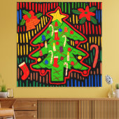 Kerstboom Mola van San Blas Eiland Canvas Afdruk (Insitu (Woonkamer))